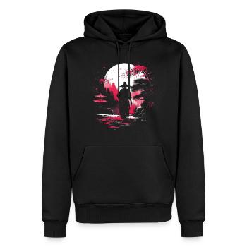 Geisha Kyoto Kimono Culture Samurai Anime Shrine - Men’s Premium Organic Hoodie - black - Front - Nico (187cm)