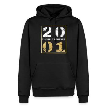 LE MEILLEUR FOREVER 2001 - Sweat à capuche Premium bio Homme - noir - Devant - Nico (187cm)