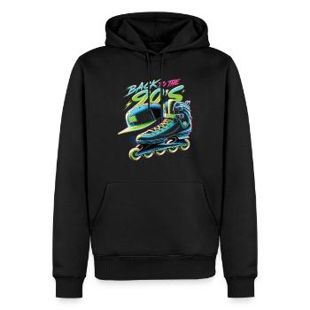 Retour aux années 90 90 90 90 90 90 Fête 90 Années 90 - Sweat à capuche Premium bio Homme - noir - Devant - Nico (187cm)