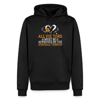 Airedale Terrier Gifts - Männer Premium Bio Hoodie - Schwarz - Vorne - Nico (187cm)