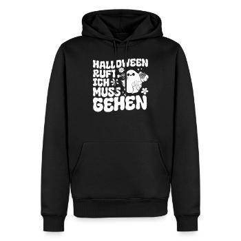 Halloween Ruft Ich Muss Gehen - Funny Halloween - Männer Premium Bio Hoodie - Schwarz - Vorne - Nico (187cm)