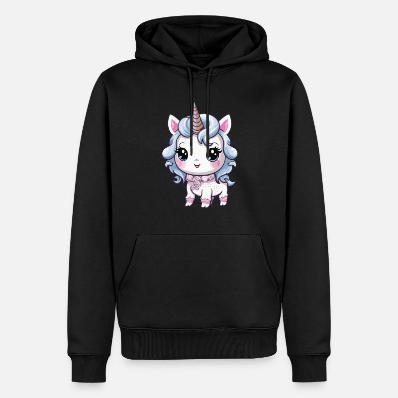 Einhorn Niedlich Baby Comic - Männer Premium Bio Hoodie - Schwarz