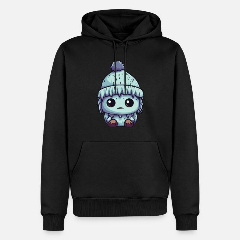 Winter Eskimo Comic Niedlich - Männer Premium Bio Hoodie - Schwarz
