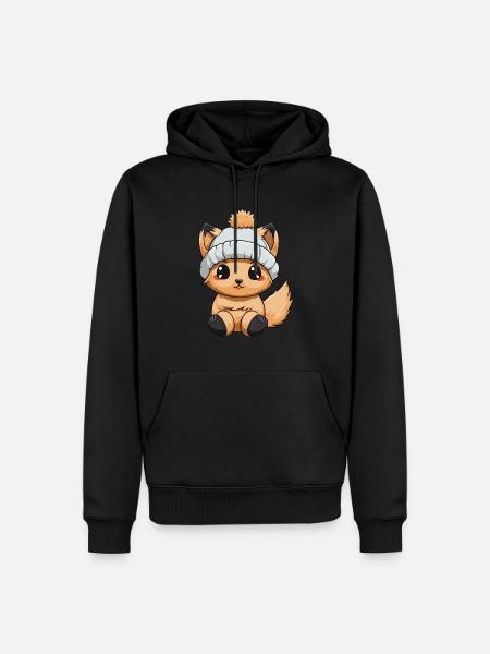 Squirrel Winter Comic - Men’s Premium Organic Hoodie - black