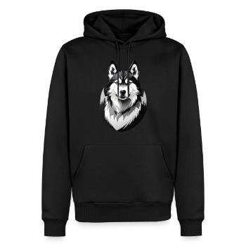 Husky Retro Hundeliebhaber Hund Huskies Hunde - Männer Premium Bio Hoodie - Schwarz - Vorne - Nico (187cm)