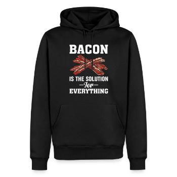 Speck Ist Die Lösung Für Alles Schinken - Männer Premium Bio Hoodie - Schwarz - Vorne - Nico (187cm)