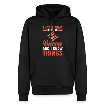 Das Tue Ich Ich Esse Speck Und Weiß Dinge Speck - Männer Premium Bio Hoodie - Schwarz - Vorne - Nico (187cm)