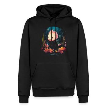 Mignon Axolotl Lover Artwork - Sweat à capuche Premium bio Homme - noir - Devant - Nico (187cm)