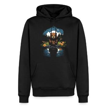 Mignon Adorable Animal Nature - Sweat à capuche Premium bio Homme - noir - Devant - Nico (187cm)