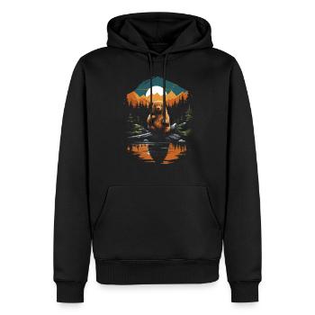 Mignon Adorable Animal Nature - Sweat à capuche Premium bio Homme - noir - Devant - Nico (187cm)