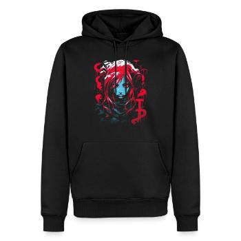 Anime Goth Girl Japanese Aesthetic Grunge Horror - Men’s Premium Organic Hoodie - black - Front - Nico (187cm)