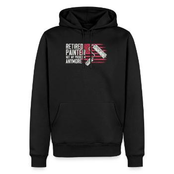 Peintre en bâtiment Décorateur Retraite - Sweat à capuche Premium bio Homme - noir - Devant - Nico (187cm)