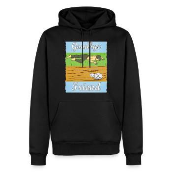 MENSCH TRAURIG KATZE - Männer Premium Bio Hoodie - Schwarz - Vorne - Nico (187cm)