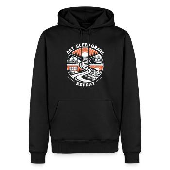 Manger Dormir Gravel Répéter - Sweat à capuche Premium bio Homme - noir - Devant - Nico (187cm)