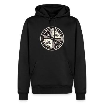Manger Dormir Gravel Répéter - Sweat à capuche Premium bio Homme - noir - Devant - Nico (187cm)