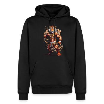 Tiger Spirit Kickboxing et Muay Thai Design - Sweat à capuche Premium bio Homme - noir - Devant - Nico (187cm)