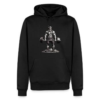 Wikinger Bodybuilder Fitness Ästhetik - Männer Premium Bio Hoodie - Schwarz - Vorne - Nico (187cm)