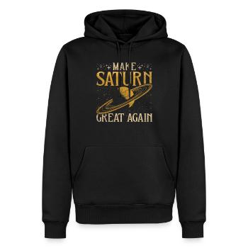 Saturnalia Make Saturn Great Again - Men’s Premium Organic Hoodie - black - Front - Nico (187cm)