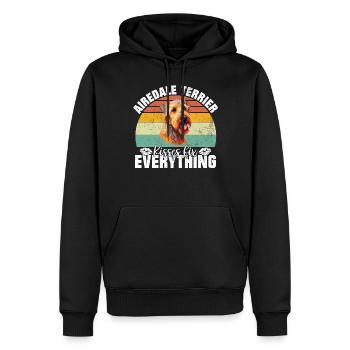 Airedale Terrier Gifts - Männer Premium Bio Hoodie - Schwarz - Vorne - Nico (187cm)