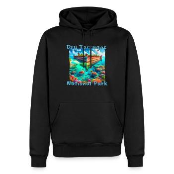 Dry Tortugas Nationalpark Florida – Grunge-Stil - Männer Premium Bio Hoodie - Schwarz - Vorne - Nico (187cm)