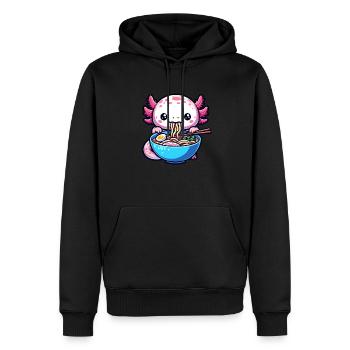 Nouilles Axolotl Ramen Amphibian Kawaii Anime - Sweat à capuche Premium bio Homme - noir - Devant - Nico (187cm)