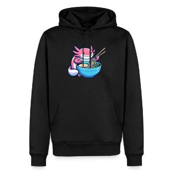 Nouilles Axolotl Ramen Amphibian Kawaii Anime - Sweat à capuche Premium bio Homme - noir - Devant - Nico (187cm)