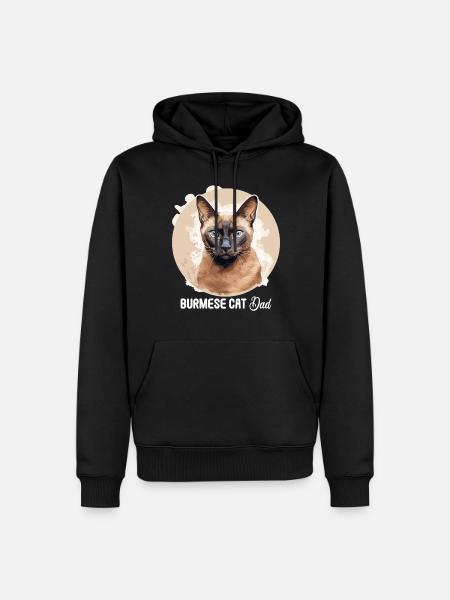 Burmese Cat Burma Katze - Men’s Premium Organic Hoodie - black