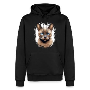 Burmese Cat Burma Katze - Männer Premium Bio Hoodie - Schwarz - Vorne - Nico (187cm)