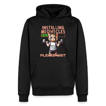 Fitness Chat Musculation Dire Design - Sweat à capuche Premium bio Homme - noir - Devant - Nico (187cm)