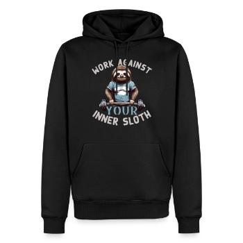 Motivation de musculation de paresse intérieure - Sweat à capuche Premium bio Homme - noir - Devant - Nico (187cm)
