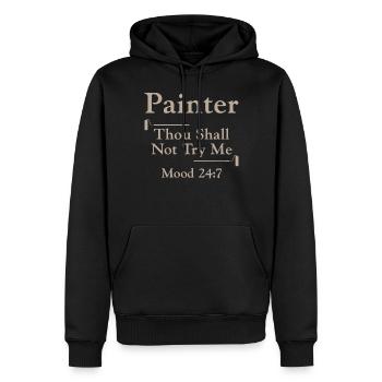 Bible du peintre en bâtiment décorateur - Sweat à capuche Premium bio Homme - noir - Devant - Nico (187cm)