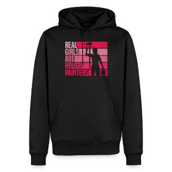 House Painter Decorator Real Girls - Men’s Premium Organic Hoodie - black - Front - Nico (187cm)