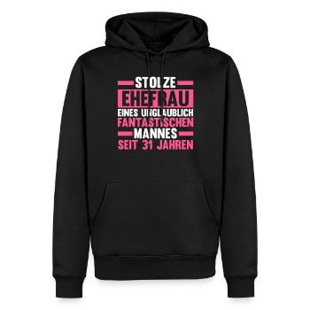 Ehe Lindenhochzeit 31 Jahre Verheiratet Hochzeitst - Männer Premium Bio Hoodie - Schwarz - Vorne - Nico (187cm)