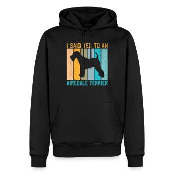 Airedale Terrier Gifts - Männer Premium Bio Hoodie - Schwarz - Vorne - Nico (187cm)