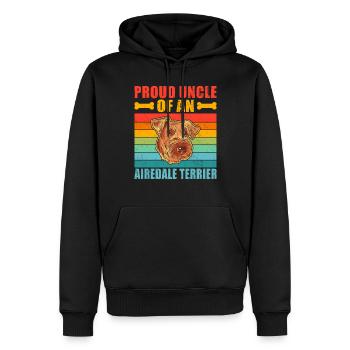 Airedale Terrier Gifts - Männer Premium Bio Hoodie - Schwarz - Vorne - Nico (187cm)