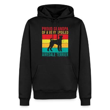 Cadeaux Airedale Terrier - Sweat à capuche Premium bio Homme - noir - Devant - Nico (187cm)