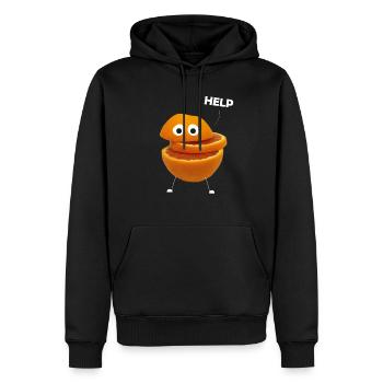 Blutorange Orange Früchte Frucht Obstsalat Veganer - Männer Premium Bio Hoodie - Schwarz - Vorne - Nico (187cm)