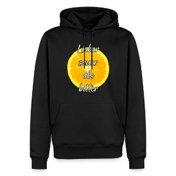 Zitrone Citrus Sauer Tropisch Früchte Sommerfrucht - Männer Premium Bio Hoodie - Schwarz - Vorne - Nico (187cm)