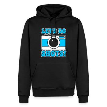 Fotografie -Fotoshooting Für Fotokamera. - Männer Premium Bio Hoodie - Schwarz - Vorne - Nico (187cm)