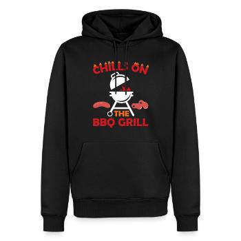 Frissons sur le barbecue Griller des saucisses Barbecue - Sweat à capuche Premium bio Homme - noir - Devant - Nico (187cm)