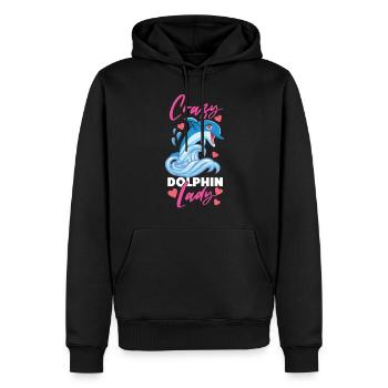 Dolphin Crazy Dolphin Lady - Männer Premium Bio Hoodie - Schwarz - Vorne - Nico (187cm)