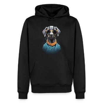Esthétique Braque de Weimar Chien Streetwear - Sweat à capuche Premium bio Homme - noir - Devant - Nico (187cm)