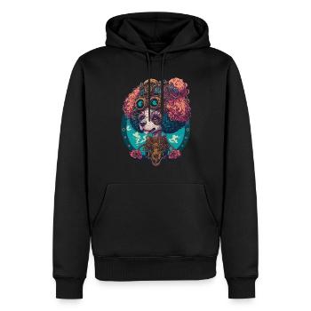Steampunk caniche esthétique chien Design - Sweat à capuche Premium bio Homme - noir - Devant - Nico (187cm)