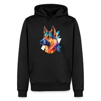 Deutscher Schäferhund Hunde Popart Hundeliebe - Männer Premium Bio Hoodie - Schwarz - Vorne - Nico (187cm)