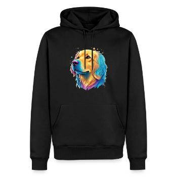 Golden Retriever Hunde Liebhaber Kunst Design - Männer Premium Bio Hoodie - Schwarz - Vorne - Nico (187cm)