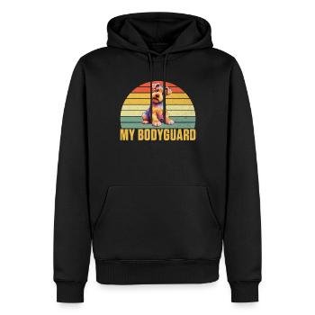 Cadeaux Airedale Terrier - Sweat à capuche Premium bio Homme - noir - Devant - Nico (187cm)