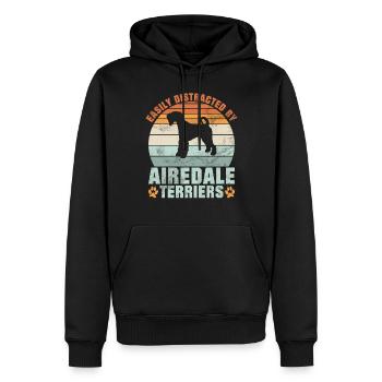 Cadeaux Airedale Terrier - Sweat à capuche Premium bio Homme - noir - Devant - Nico (187cm)