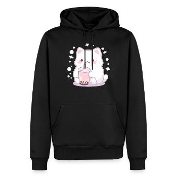 Boissons pour chats kawaii Boba Bubble Tea Chibi - Sweat à capuche Premium bio Homme - noir - Devant - Nico (187cm)