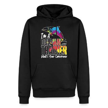 Dolphin I'm A Dolphin Trainer - Männer Premium Bio Hoodie - Schwarz - Vorne - Nico (187cm)
