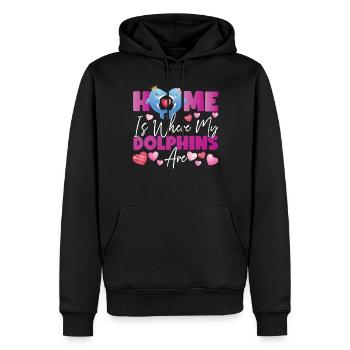 Dolphin Home est l’endroit où mes dauphins - Sweat à capuche Premium bio Homme - noir - Devant - Nico (187cm)